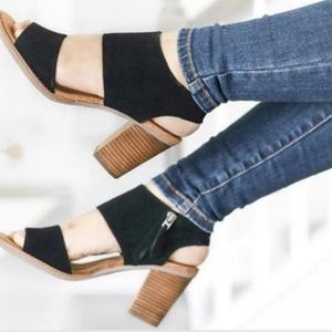Toms Majorca Cutout Sandal Black Suede